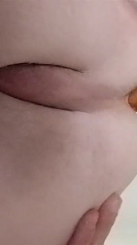Anal masturbation with the sausage