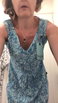 Braless, Commando, Tattooed Chick Trying on New Clothes. Part 1 of 2.