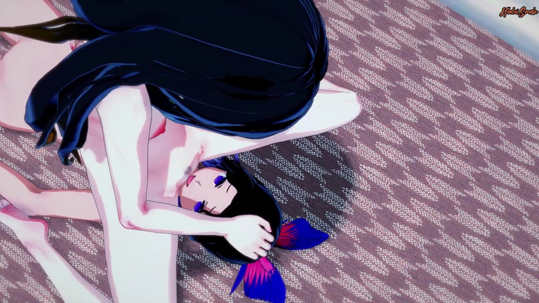 Hentai Smash: Nezuko Kamado has lesbian sex with Shinobu Kocho, gets pussy...