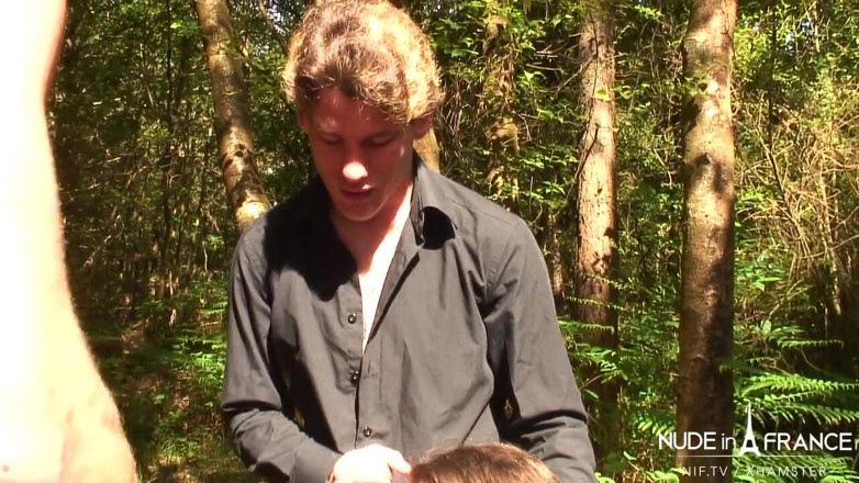 Nude in France: Short-haired milf french brunette fucks two guys twice in a...