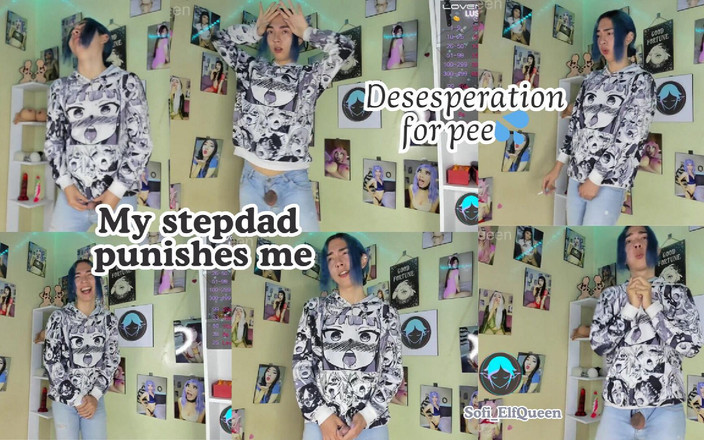 Sofi_elfqueen: Il mio patrigno mi punisce, disperato per la pipì