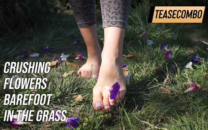 Teasecombo 4K: Esmagando flores descalças na grama