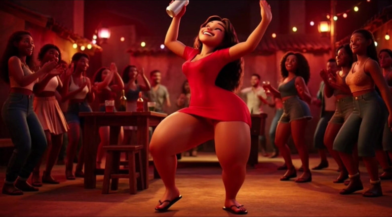 My night collection: Hot Slim Favelada with Big Ass Dances Wildly at Pagode...