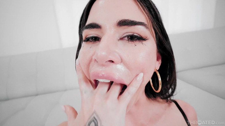 Throated official: Throated - Busty Brunette Babe Gets Mouth Fucked Hard