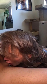 Sloppy Blow Job POV - Trans Girl Sucks Big Cock
