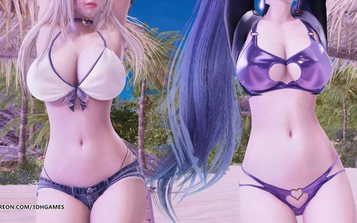 3D-Hentai Games: Geração da Garota - Holiday Ahri Kaisa dança striptease quente League...