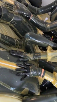 Mistressae & Miss Lilly: Latex Bedroom Foursome Edging Session
