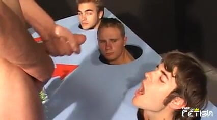 Gay Diaries: Group of young guys participate at a blowing contest and...