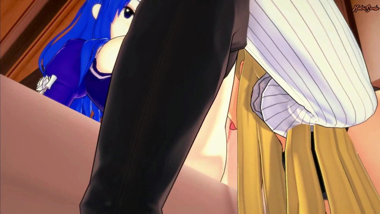 Hentai Smash: Juvia Lockser apne land ki savaari karne se pahle Futa...
