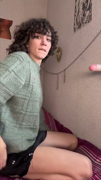 The Young Trans Dildos Herself Until She Makes Herself Cum