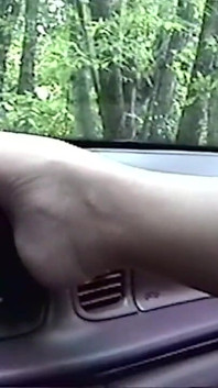Real Amateur Homemade Stepaunty Wears Nylon Stockings Shows Arches & Huge Tits in Car