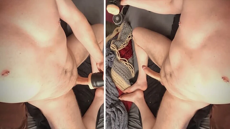 ScottyNaughty69: Bakış açısı arkama uzanıp fleshlight'ımı sikerken ve iki kez boşalıyor...