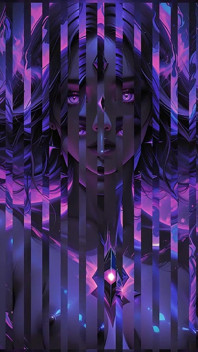 Mystic Cosmic Dewi Dengan Cahaya Mata Violet, Fantasi Gelap Ai Tayangan Slaid Seni