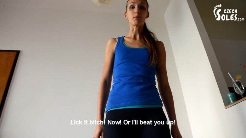Czech Soles - foot fetish content: Топтание и унижение ступнями от Eliska