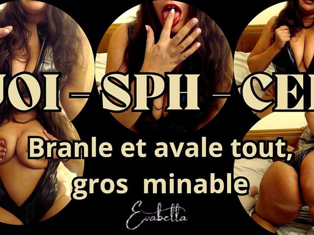 JOI CEI Sph - Jerk off Your Micropenis and Swallow It All (Evabella)