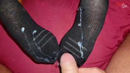 Anna Fire: The stepmother put on black socks and made a sockjob...