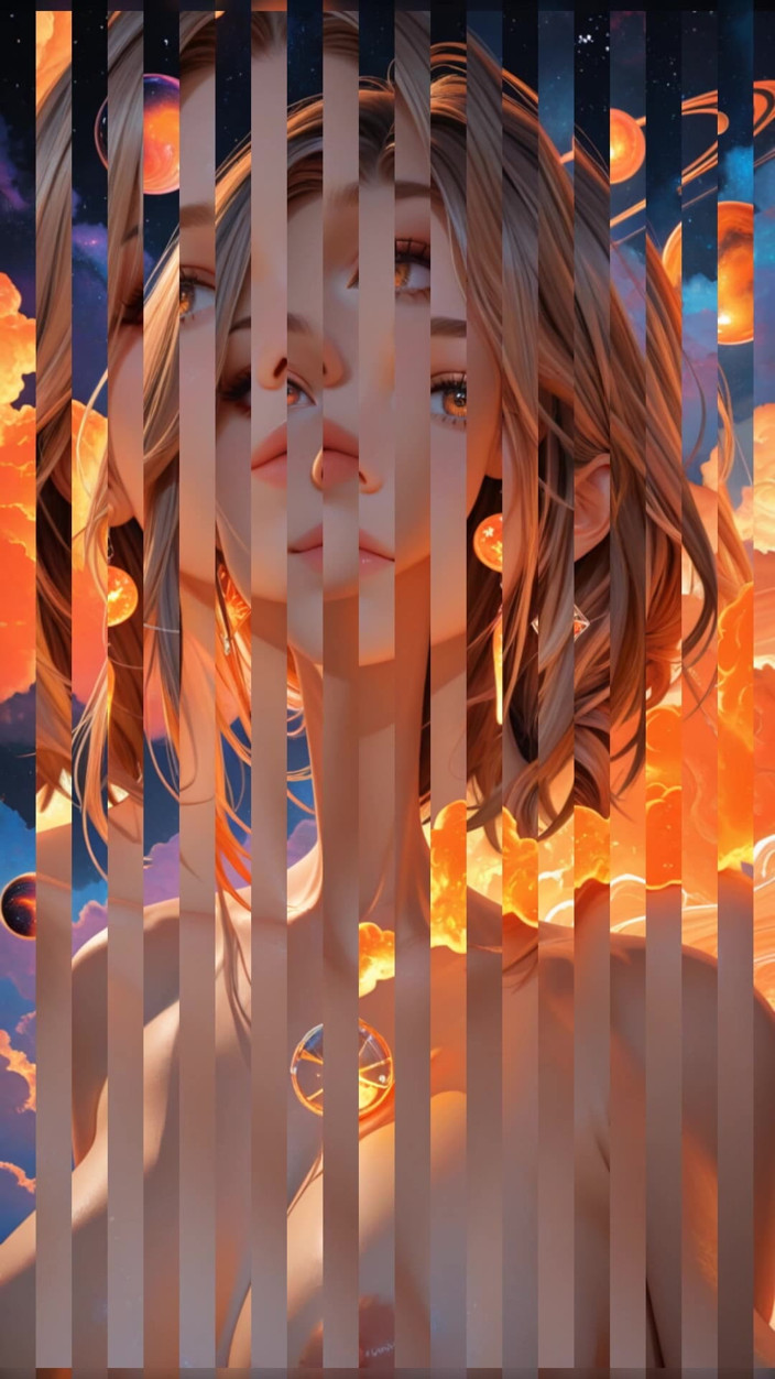 VelvetInk Studio: Poportrait Cosmic Neon Dewi Cantik Bogel Dengan Cyber Clouds Berseri...