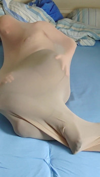 Hot Nylon Encasement in Black Pantyhose