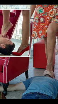 Bohyně Kiffa sadistická šéf ep 2 - obhájkyně zaměstnanec dostala roubík nohou od sexy šéfa