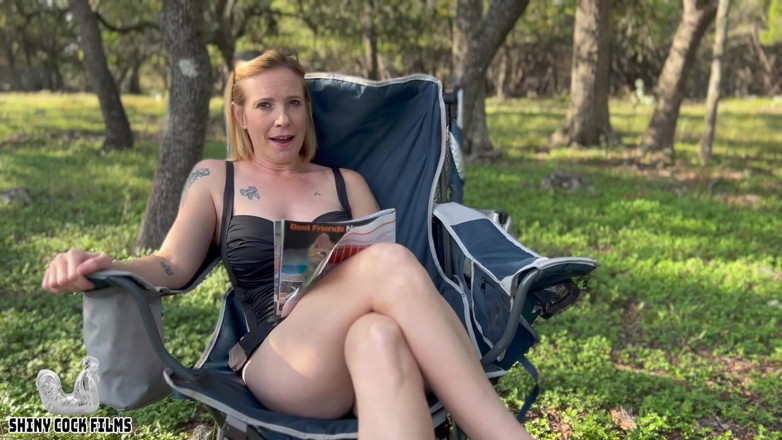 Jane Cane: Risky outdoor JOI