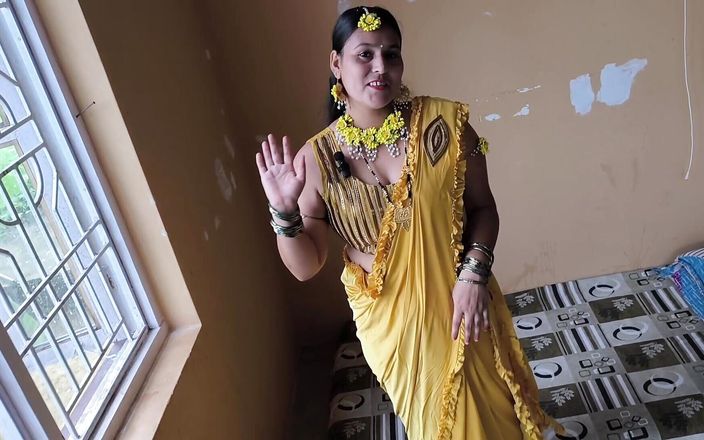 pujaprem: Žlutá saree puja vypadá jako andělský hardcore sex hluboko v...