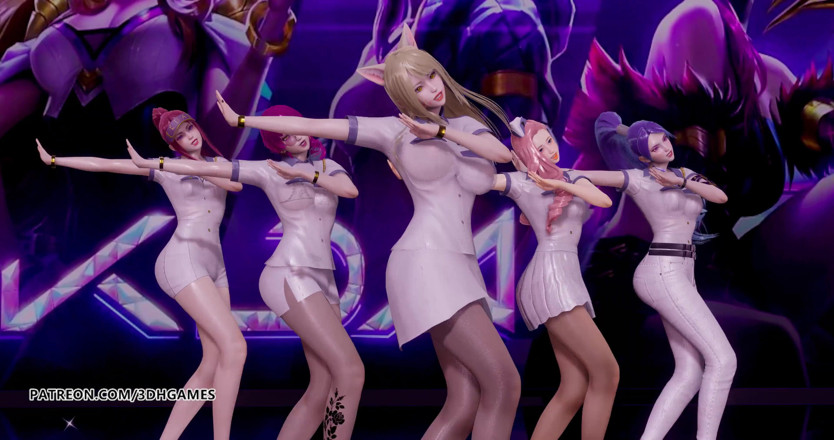 3D-Hentai Games: Somi - Что вы ждете стриптиз Ахри Акали Кайса Evelynn Seraphine KDA, эротический танец 3D