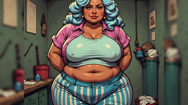 AI Porn: Bbw Baculatá holka Art