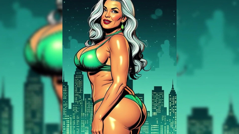 AI Porn: Ai animación Fuerte abuelita provoca