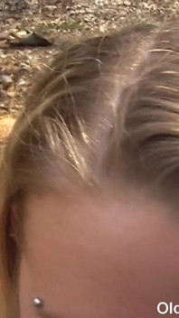 Olds Fuck Dolls - young blonde gives POV blowjob to an old man