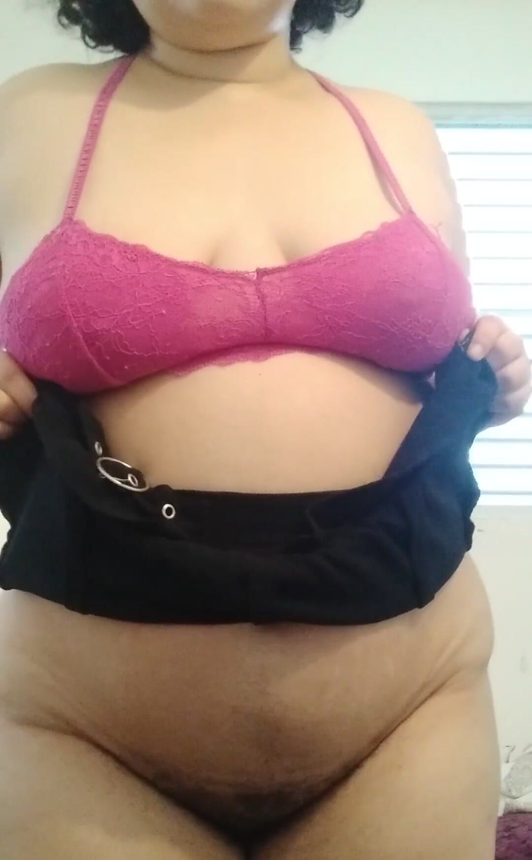 Me Showing You What's Under My Skirt... Thick Thighs and Cute Fuckable Pussy... Come and See