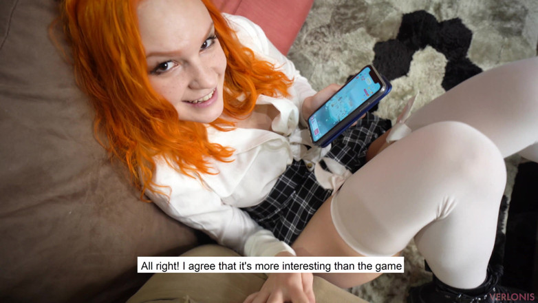 Verlonis: The cute redheaded teen doesn't want to show her white...