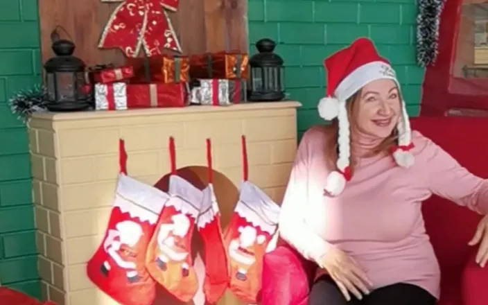 MariaOld: Hottest Mature Ever Do Holiday Striptease and Shaking Huge Tits