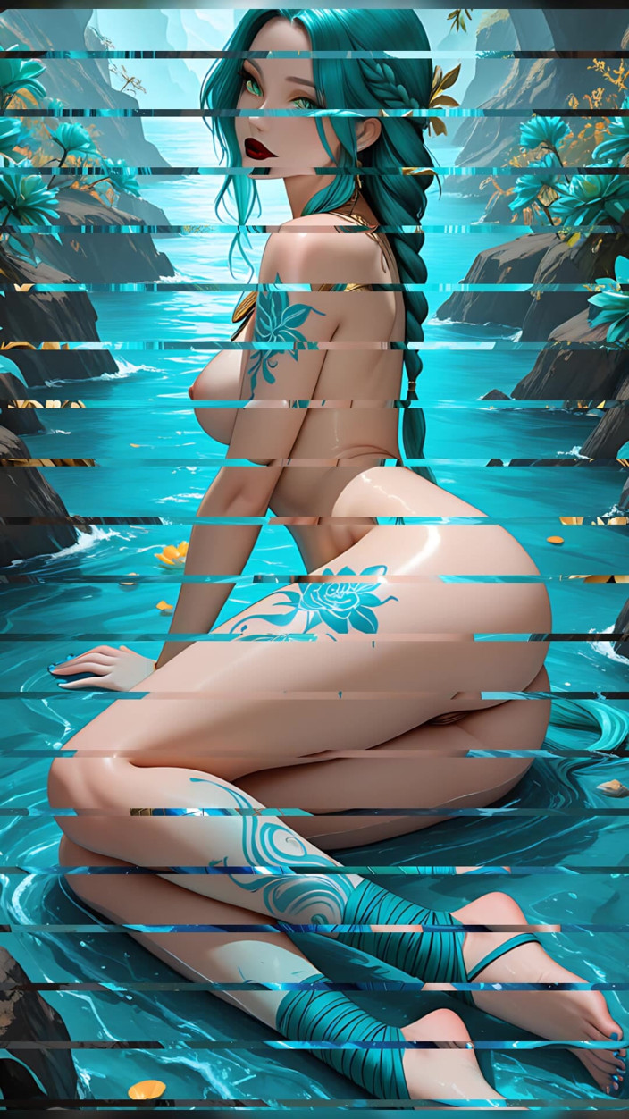 LustRender: 这个诱人的突尼斯美女与蓝色紫罗兰头发会震惊你