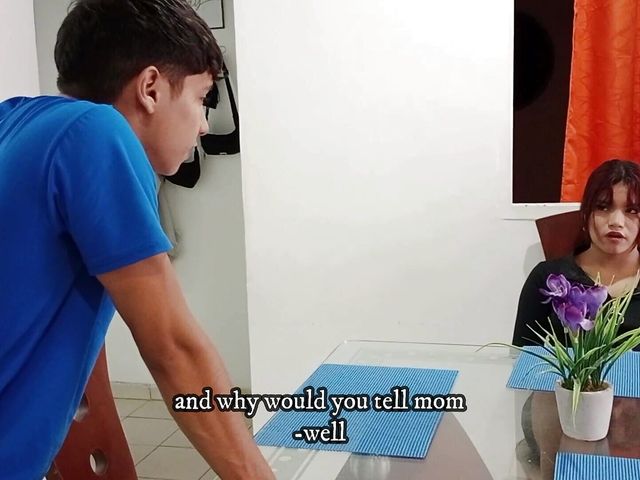 My Horny Stepsister Gives Me a Good Blowjob in Exchange for Keeping a Secret - Porn in Spanish (Kem and Megan)