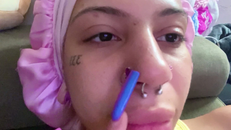 Nali Marie: POV Long Nails Acrylic Super Long Asmr Tapping on Teeth...