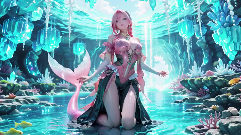 Seraphina Vale: Pink Mermaid Queen! Private Gaze in the Underwater Palace, From...