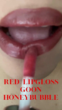 Application Du Fétiche Des Lèvres De Lipgloss Rouge, Gooning, Femdom, Findom