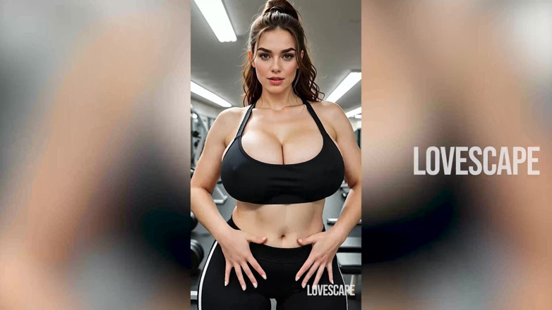 Lovescape: O curvă mare și frumoasă în formă este futută după greutăți