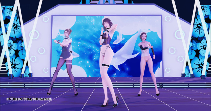 3D-Hentai Games: ハーリーたくましいセクシーなメイドホットストリップショー 4K