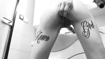 InkedKawaGirl: Vibrator in tight asshole