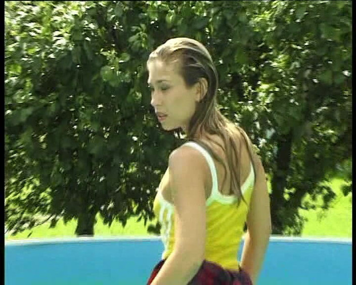 VintageXMovies: Playful Horny Blonde Teen Teases in Pool - Wet Bikini Slips &amp;...