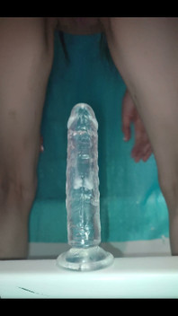 Fast Cum in the Shower with a New Dildo