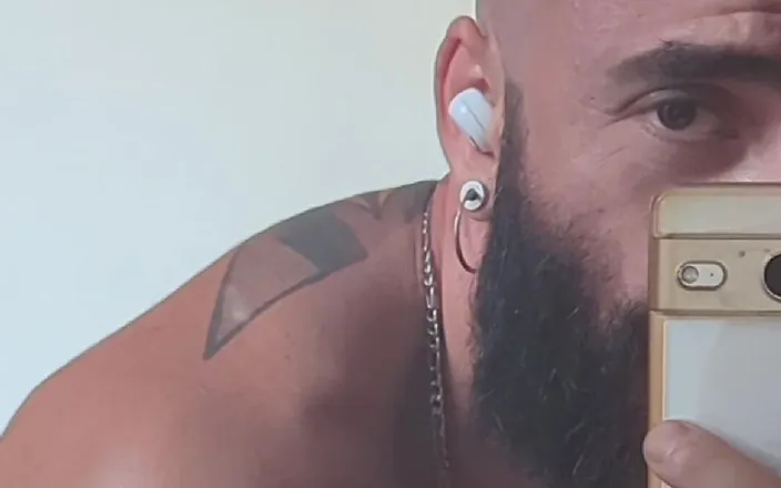 The bearded master: Showing off My Strong Body and Hard Cock.