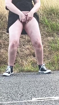 Outdoor Female Exhibitionist: Hitchhiking Flash