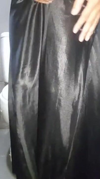 Masturbating Wearing Satin Silk Singer Gown