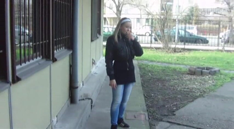 Femdom Austria: Cute Teen Smoking Cigarette Outdoors