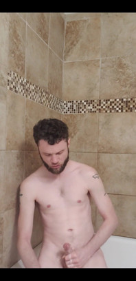 Jacking off and Cumming in the New Bathroom.