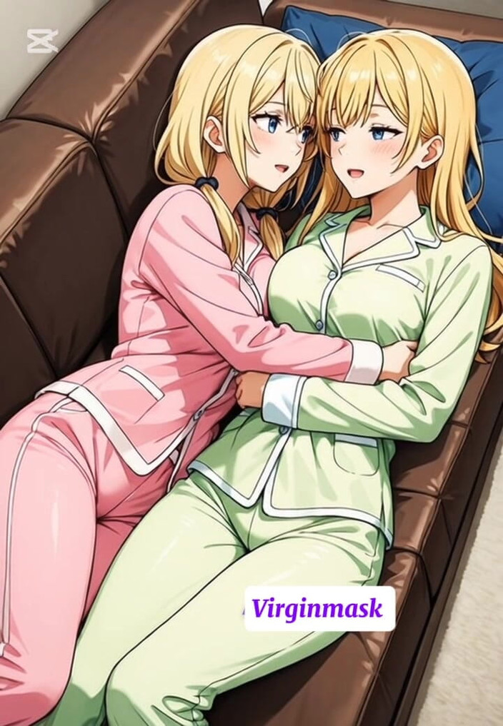 Virgin masks: Cewek semok rambut pirang lagi asik fingering, jilat dan jilat...