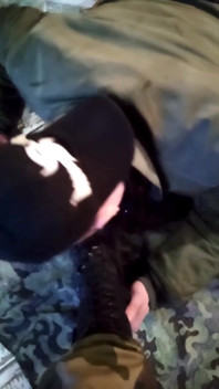 Military Man Catch and Dominate Young Skinhead