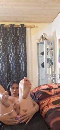 Hot Anal Masturbation and Footjob in Nylons!